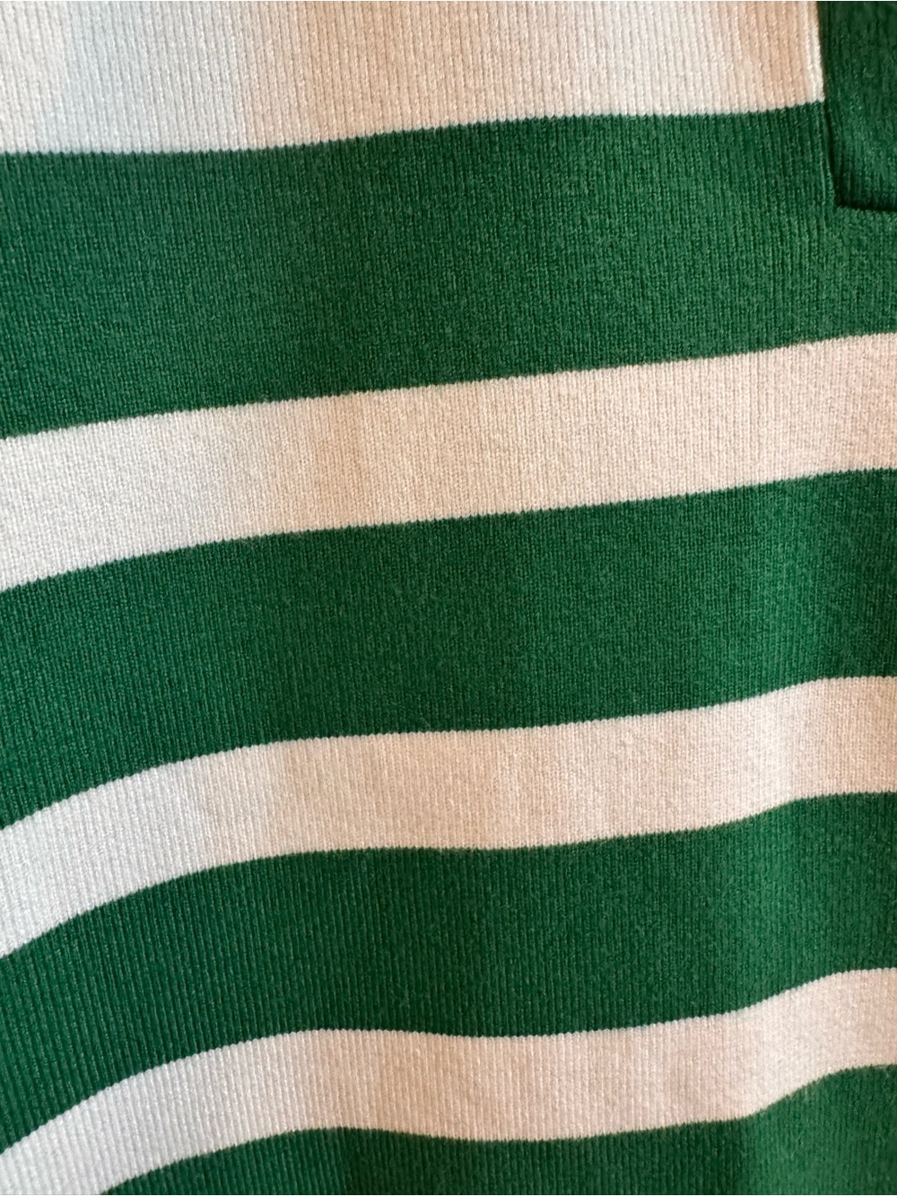 Anthropologie Maeve Green & White Striped Sleeveless Collared Polo Sweater Vest - Picture 7 of 9
